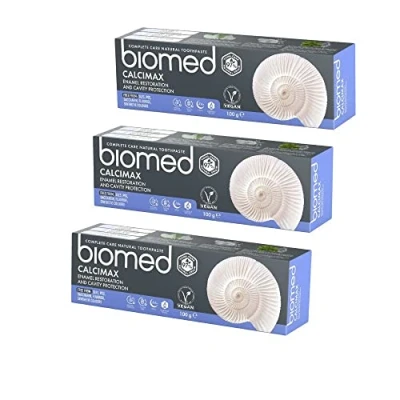 Image of Biomed Calcimax 97% Natural Toothpaste Enamel Repair &amp; Cavity Protection Vegan, SLES Free 100g ( pack of 3)