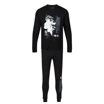 Image of Ex UK Store Mens Pyjamas Cartoon Character Cuffed Hems Jogger Style Night Sleep Lounge Wear PJ Sets XS to XXL New (D.BALL.Z XL)