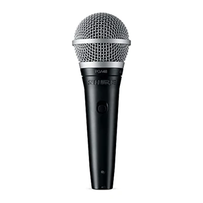 Image of Shure PGA48 Dynamic Microphone Handheld Mic Vocals With Cardioid Pick up Pattern, Discrete On/Off Switch, 3 pin XLR Connector, 15&#039; to QTR Cable, Stand Adapter And Zipper Pouch (PGA48 QTR)
