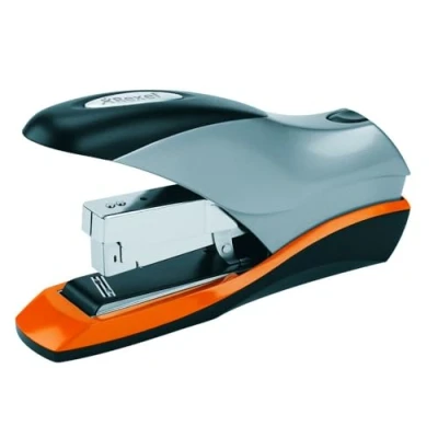 Image of Rexel Optima 70 Low Force Heavy Duty Stapler, Sheet Capacity, Flat Clinch Stapling, Includes Staples, Silver/Black, 2102359
