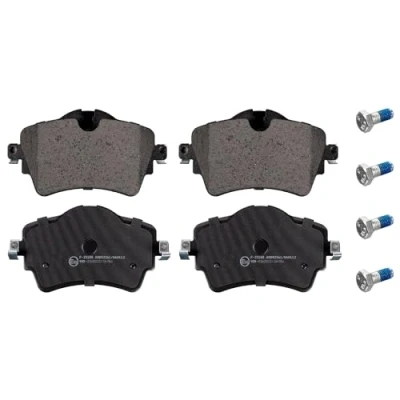 Image of 34106874034, 34116860017 Brake pad set BLUE PRINT ADB114215 Front Axle prepared for wear indicator with screw MINI: Hatchback, Clubman