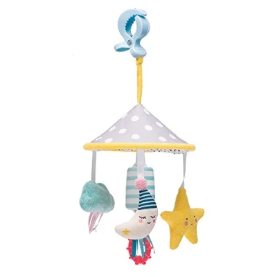 Image of Taf Toys Mini Moon Baby Pram Mobile for Cot, Crib, Pram, Stroller &amp; Car Seat. Sensory Textures Soothing Sounds. Suitable Newborn Infant Boys Girls from Birth. 0 months +.