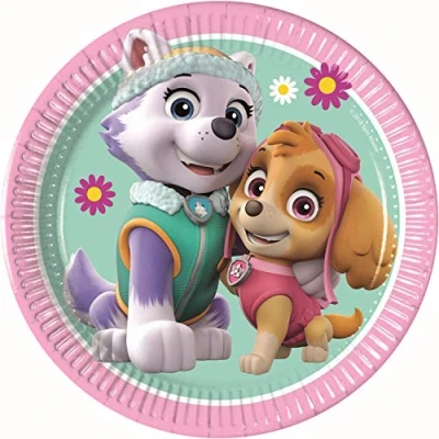 Image of Spin Master PAW Patrol Skye &amp; Everest 10067625 PR90275 Plates, Pink