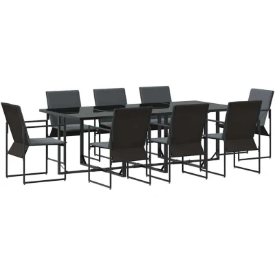 Image of vidaXL 12 Piece Garden Dining Set with Cushions Steel and Textilene