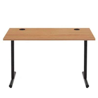 Image of Amazon Basics Office Computer Desk, Beech Desktop and Black Frame, Rectangular, Simple Assembly, 120 x 60 73.6 cm (Previously Movian brand)