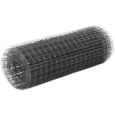 Image of vidaXL Chicken Wire Fence Steel with PVC Coating 10x0.5 m Grey