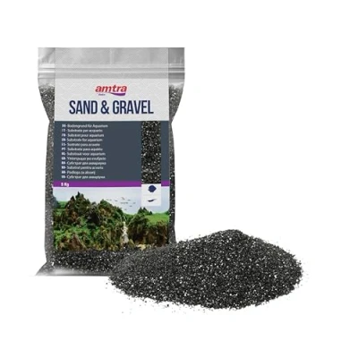 Image of Amtra Shiny Sand for Aquariums 0.3 0.9 mm, 5 kg Black