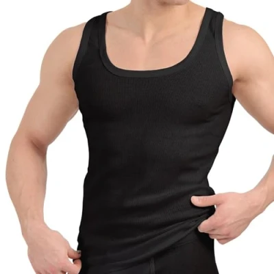 Image of BestSale247 Classic Vests Men&#039;s Vest Tank Top in White Black or Grey Melange Fine Rib (Smooth) 100% Cotton Pack of 2 4 XX Large