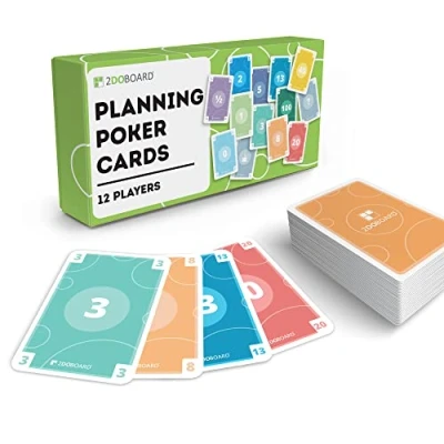 Image of 2DOBOARD Planning Poker Cards for Agile Scrum 12 Players Including E book with instructions Clear and Colourful Estimation Increase communication in your Team