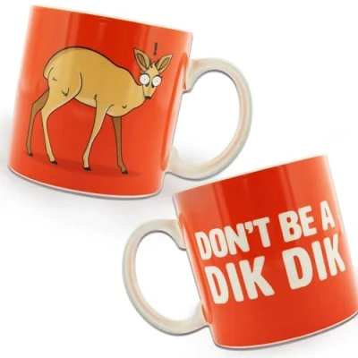 Image of Ginger Fox Don&#039;t Be a Dik Coffee Mug. Start Your Morning with Hot Cup of Tea and Naughty Nature Pun Silly Hidden Message. Fun Gift Idea for Dad, Co Worker, Friend.