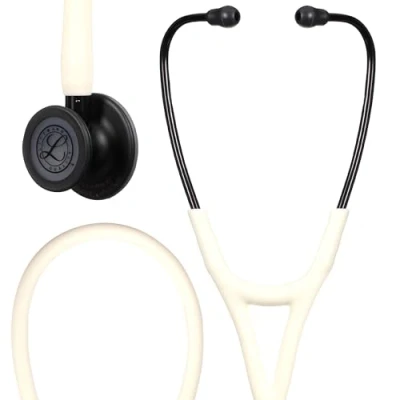 Image of Littmann 3M Cardiology IV Diagnostic Stethoscope, 6186C, Black Matte finish Chestpiece, Alabaster Tube
