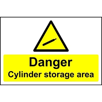 Image of Danger Cylinder Storage Area Safety Sign 1.2mm Rigid plastic 400mm x 300mm