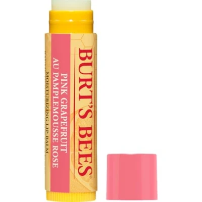 Image of Burt&#039;s Bees Lip Balm Pink Grapefruit, Moisturising With Beeswax &amp; Vitamin E, 100% Natural Origin, 4.25g