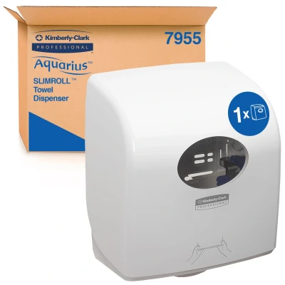 Image of Aquarius Slimroll Rolled Hand Towel Dispenser 7955 1 x White Paper