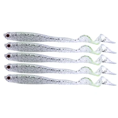 Image of Alomejor Tail Fishing Lures Soft PVC Artificial Baits Life Like Worm for Accessory(Silver)