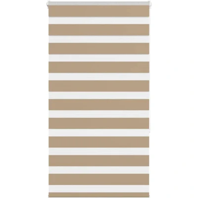 Image of vidaXL Zebra Blind Sand Brown 80x150 cm Fabric Width 75.9 Polyester