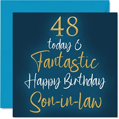 Image of Fantastic 48th Birthday Cards for Son in law 48 Today &amp; Happy Card from laws, Gifts, 145mm x Greeting Gift