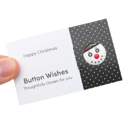 Image of Happy Christmas Snowman Button Wishes Mini Gift Cracker Filler