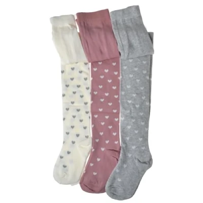 Image of WB SOCKS 3 pairs of Hearts Girls Tights Cotton Variety sizes