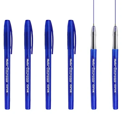 Image of Helix Oxford Curve Ballpoint Pen 1.0mm Needle Point Nib Blue Ink Pack of 6