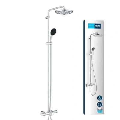 Image of GROHE Vitalio Start 250 Exposed Thermostatic Bath Shower with Aquadimmer Function (Round 25cm Head 1 Spray: Rain, Round 11cm Hand 2 Sprays: Rain &amp; Jet, Water Saving), Chrome, 26988001