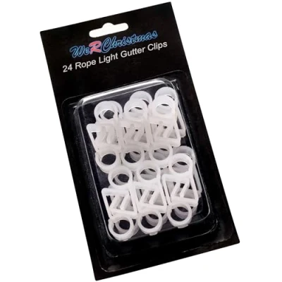 Image of WeRChristmas Rope Light Gutter Hooks, White, Pack of 24, 4 cm