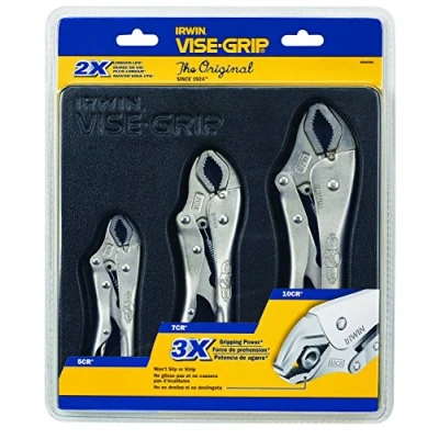 Image of Irwin Visegrip 10508020 Curved Jaw Locking Plier Set, Grey