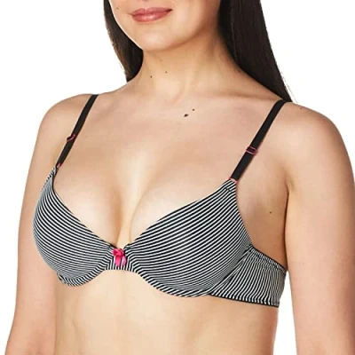 Image of Maidenform Women&#039;s One Fab Fit Original Tailored Demi T Shirt Bra &#039;07959, Classic Stripe Print, 34D