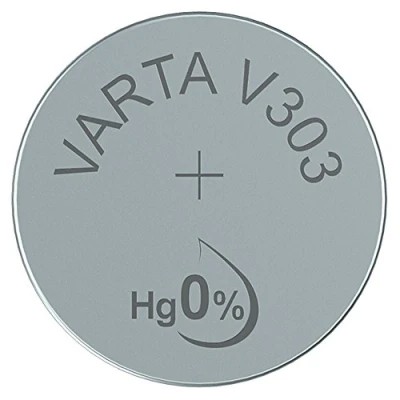 Image of Varta V303, 160 mAh, 1.55V Silver Oxide non rechargeable battery batteries (160 1.55V, Oxide, Button/coin, 1.55 V, SR44, Silver)