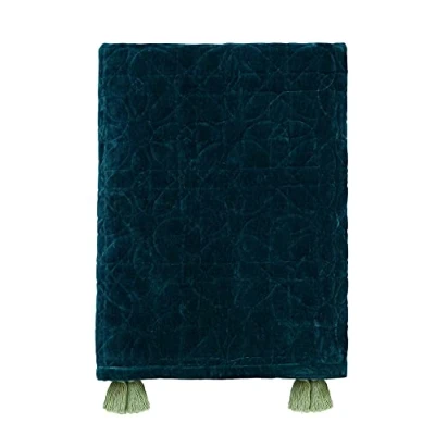 Image of Morris &amp; Co Honeysuckle and Tulip Quilted Throw 125 x 220cm Teal