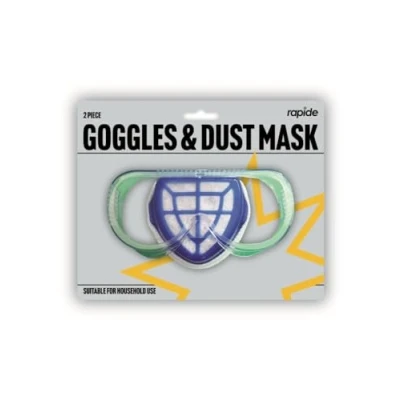 Image of AlezyB 1 x Dust Mask &amp; Goggle Set Chemical Respirator Safe Gas Paint Spray with super tough plastic lenses