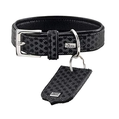 Image of HUNTER Collar Hella Reflect, 35 Artificial leather, reflecting, black