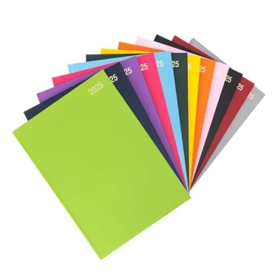 Image of 2025 A4 A5 Day to Page Diary Full Year Planner Desk Hardback Academic Organiser for Home Office School (A4 a Day, Lime)