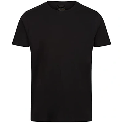 Image of Regatta Professional Mens Pro Soft Touch Cotton Short Sleeved T Shirt Black