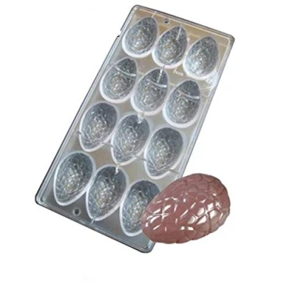 Image of 3D Easter Egg Chocolate Molds Clear Polycarbonate Mould DIY Candy Handmade Form Maker Ice Muffin Tray Bakeware Pan Confectionery Cake Baking Dish Kitchen Supplies