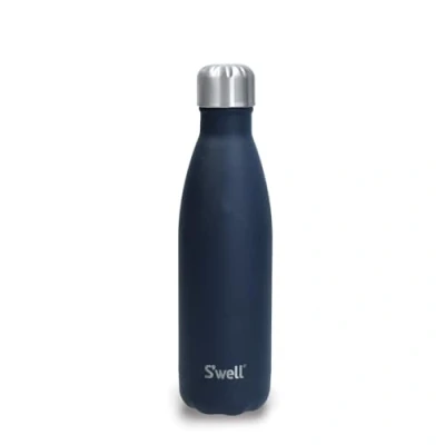 Image of S&#039;well Original Water Bottle, Azurite, 500ml. Vacuum Insulated Drinks Bottle Keeps Cold and Hot BPA Free Stainless Steel Hydration for On The Go, Black