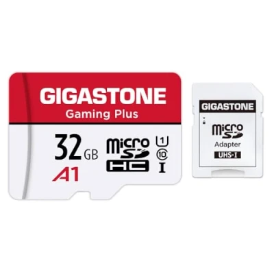 Image of Gigastone 32GB Micro SD Card, Camera Plus 90MB/s, Full HD Video, U1 C10 Class 10 SDHC UHS I Memory with MicroSD to Adapter
