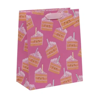 Image of Glick Large Gift Bag, Cakey Pink, 315 x 260 135 mm, Luxury Recyclable Bag for Birthdays &amp; Celebrations