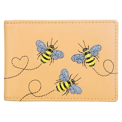 Image of Mala Leather Suri Collection Travel Card/Season Ticket Holder 687TC_92 Yellow