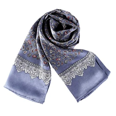 Image of UK_Stone 100% Silk Paisley Flowers Scarf, Men&#039;s Small chequered wine red, One size