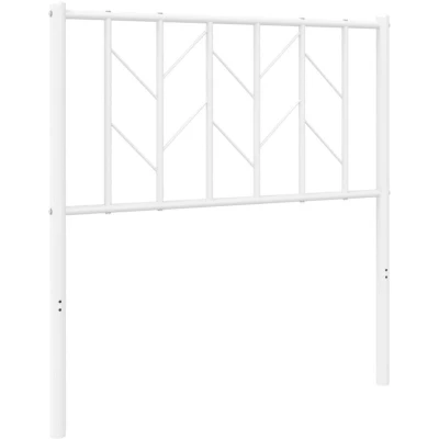 Image of vidaXL Metal Headboard for 80 cm Mattress Classic White Steel Bed Header with Sturdy Legs &amp; Back Support Bedroom Decor