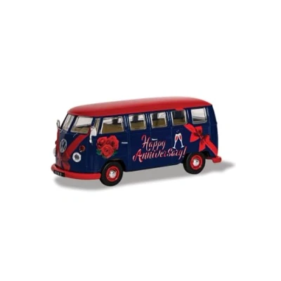 Image of Corgi CC02735 Diecast Model Volkswagen Campervan Happy Anniversary, Blue,red