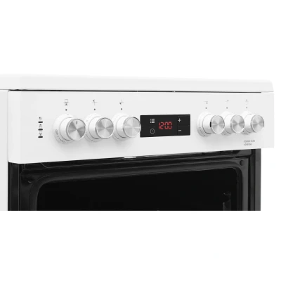 Image of Beko KDC653W 60cm Double Oven 4 Burners Ceramic Cooker in White with Fully Programmable Timer