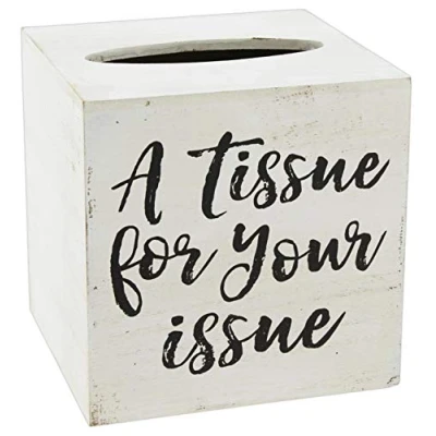 Image of &#039;A Tissue for Your Issue&#039; Decorative Wooden Box Cover