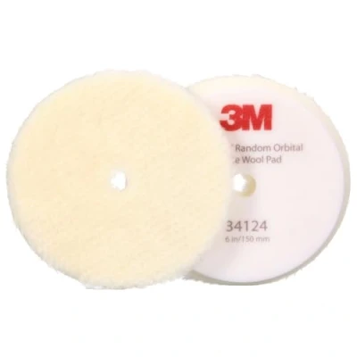 Image of Perfect It 3M Random Orbital Wool Compounding Pad, Coarse, White, 150 mm (6 in), 34124