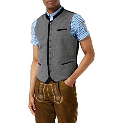 Image of Stockerpoint Men&#039;s Alonso Traditional Waistcoat, Grey Midnight Blue, 44