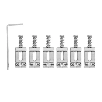 Image of 6 Pcs Guitar Tremolo Saddles, Metal Bridge String Saddle Part for Fender Electric