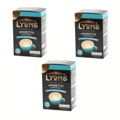 Image of Lyons Premium Instant Amaretto Cappuccino x 12 Sachets 15g