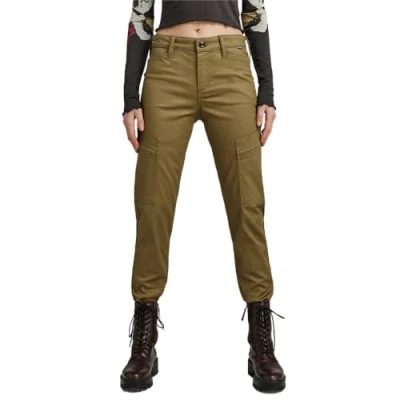 Image of G STAR RAW Women&#039;s Slim Cargo Pants, Green (dark olive D23572 C072 C744), 28W / 30L