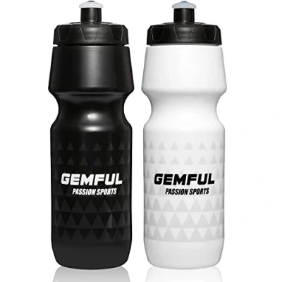Image of GEMFUL Bike Water Bottle BPA Free 750 ml 2 Pack for Sports Outdoor Black